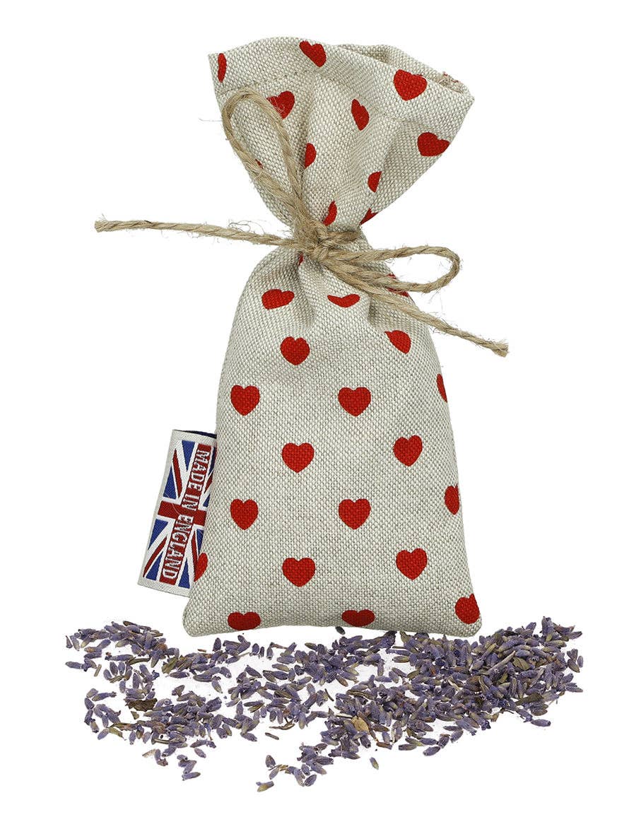 Lavender Sachet - Hearts, Red