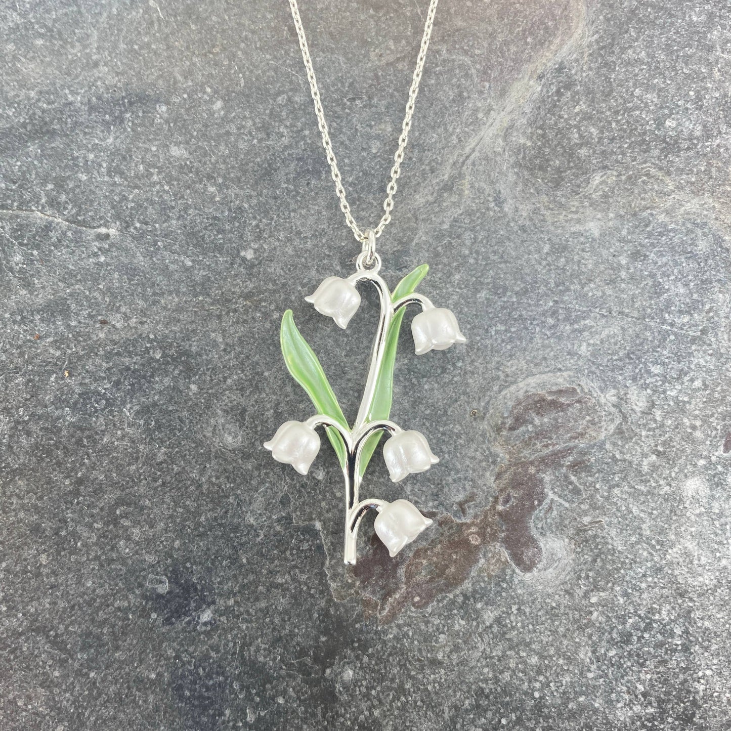Lily of The Valley Flowers Pendant Necklace