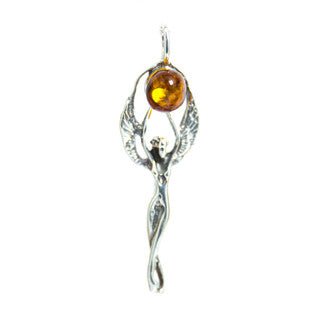 Baltic Cognac Amber Angel Pendant - The Herbary
