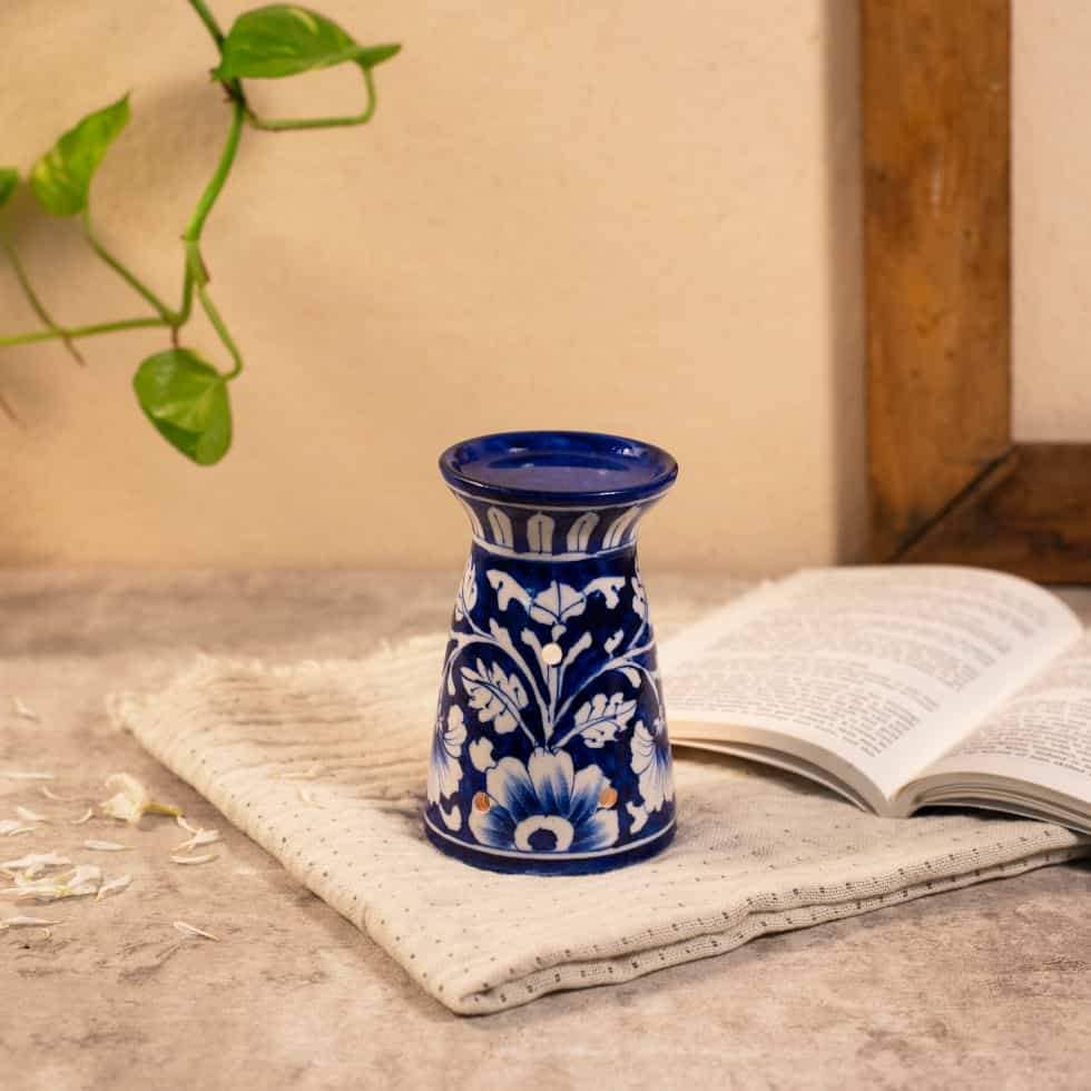 Blue Pottery Essential Oil Burner - The Herbary