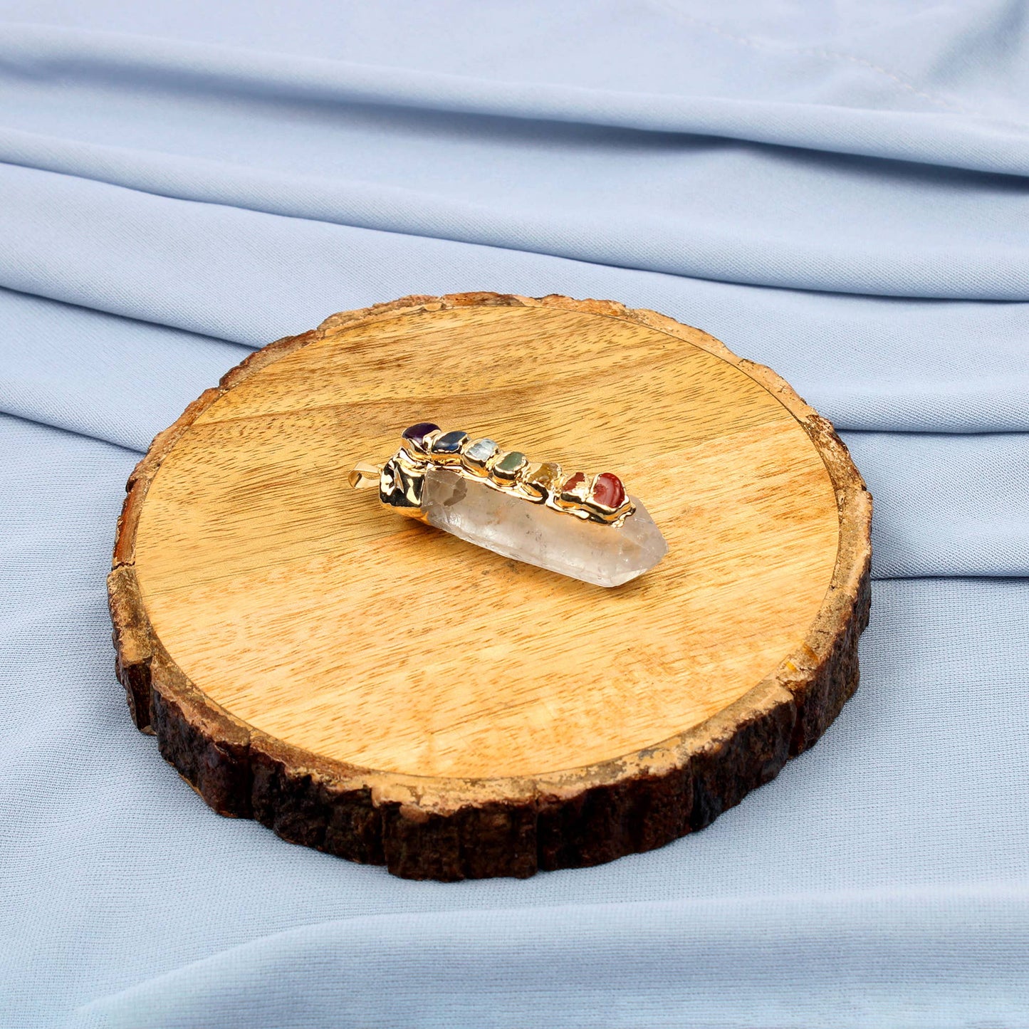 Crystal Point with 7 Chakra Pendant - The Herbary