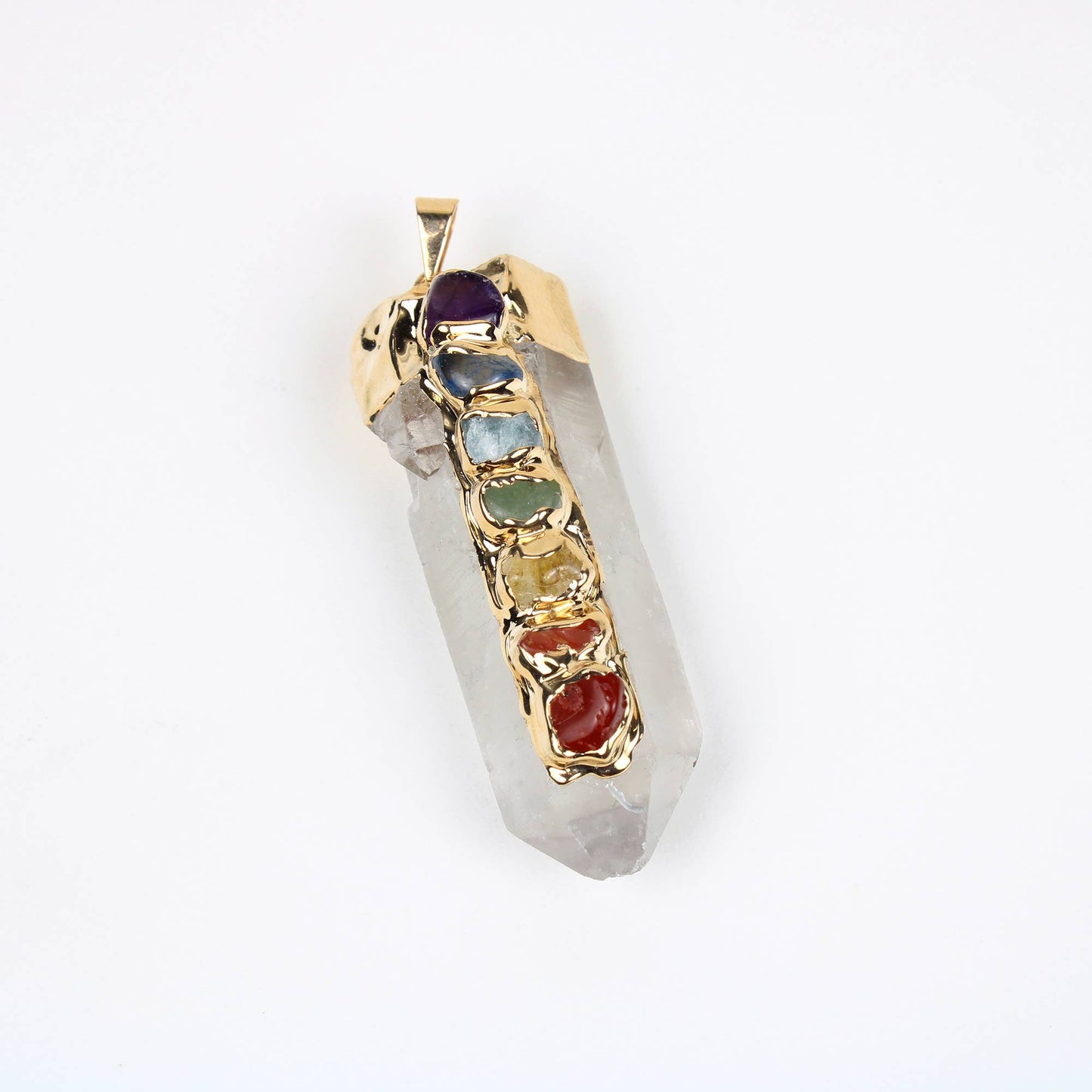 Crystal Point with 7 Chakra Pendant - The Herbary