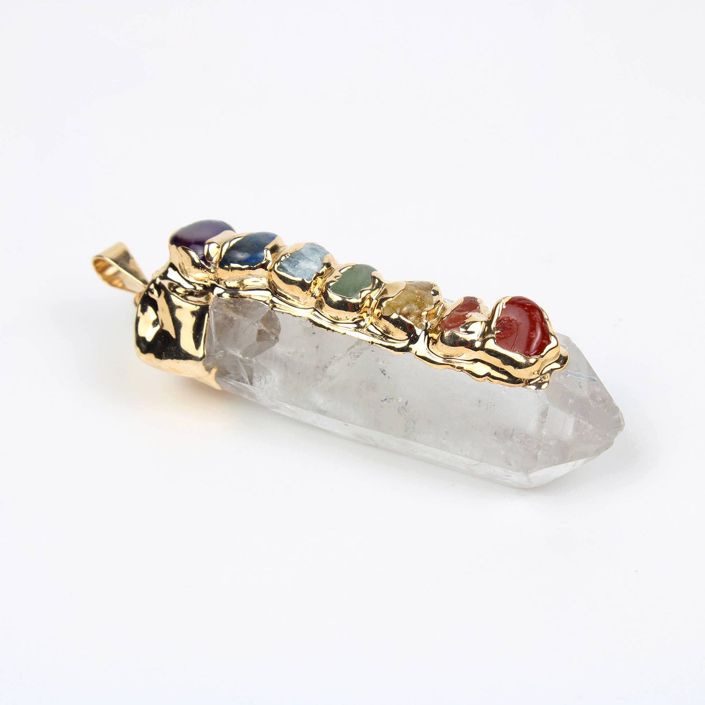 Crystal Point with 7 Chakra Pendant - The Herbary