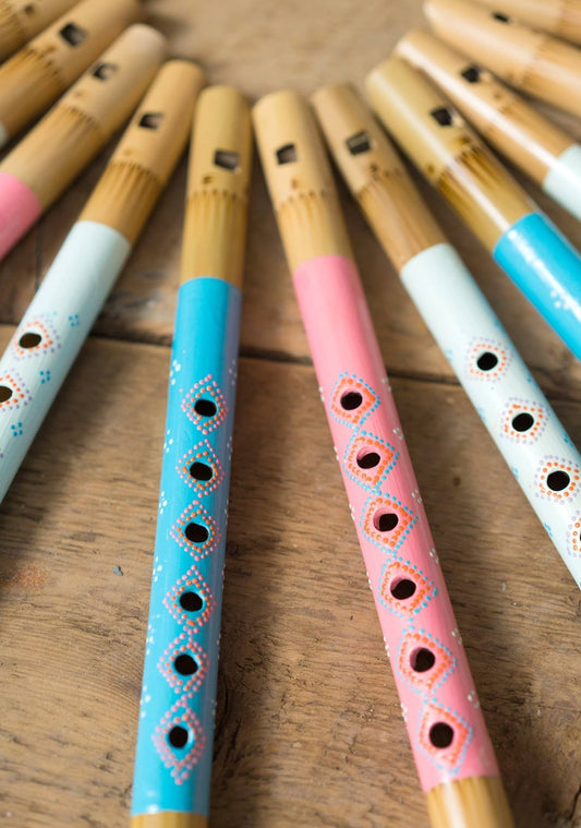 Pastel Coloured Bamboo Flutes - The Herbary