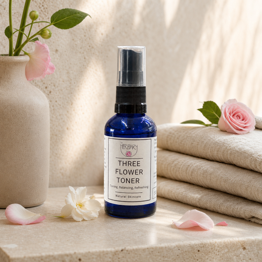 Three Flower Toner 50ml — premium lifestyle scene