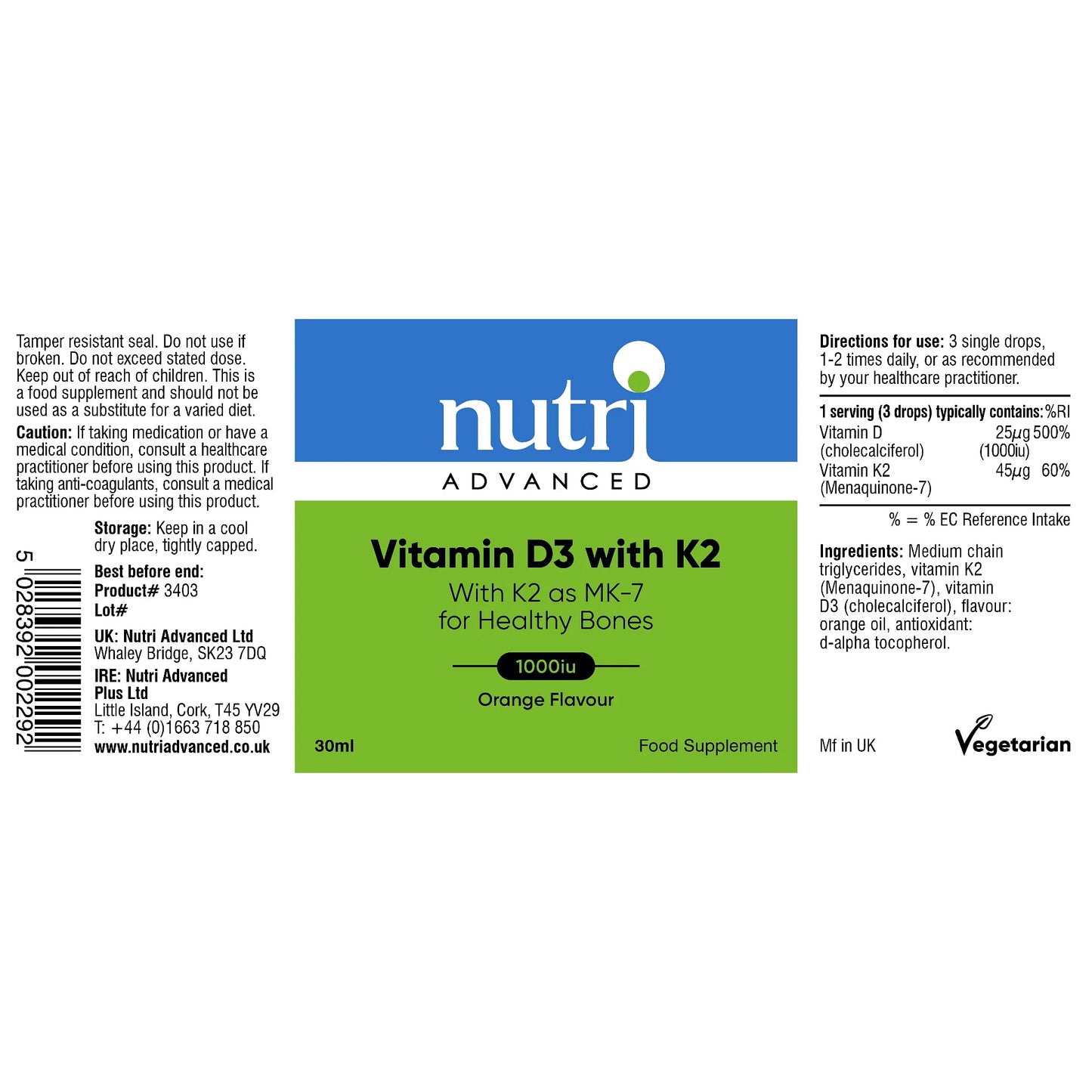 Vitamin D3 with K2
