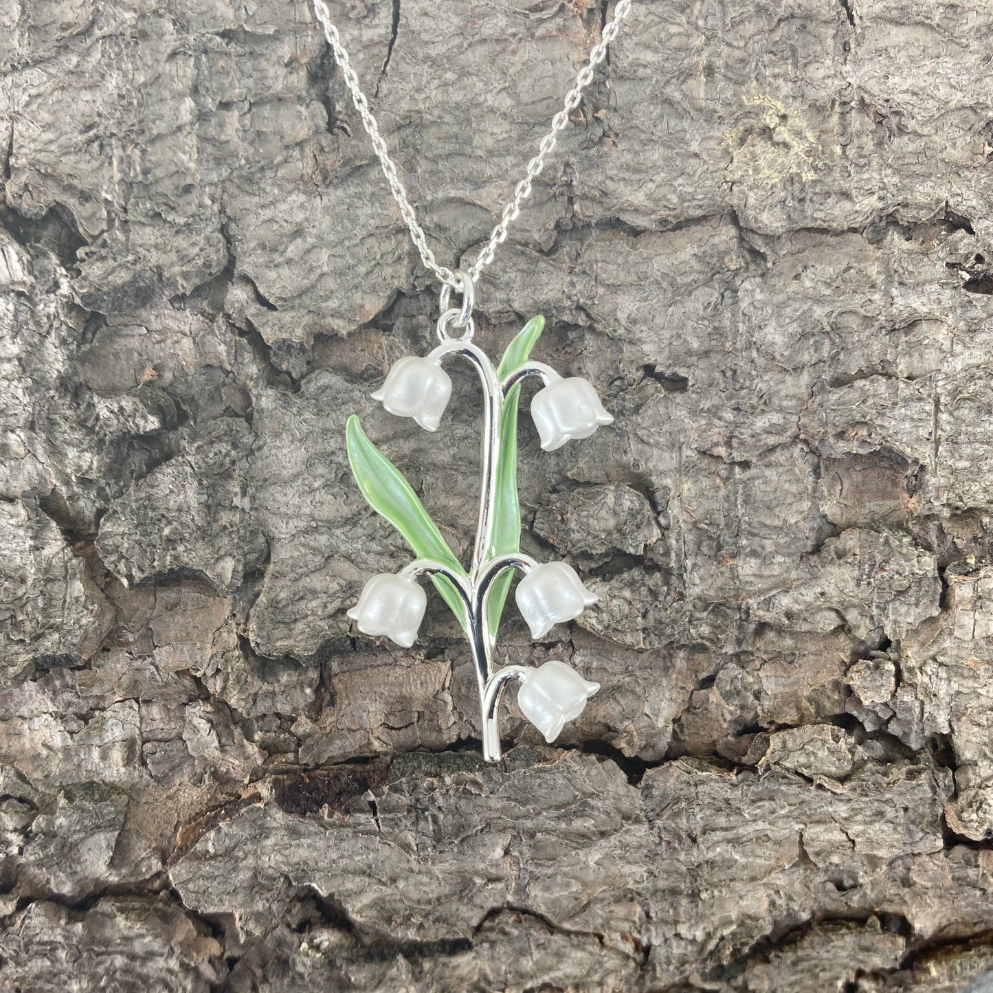 Lily of The Valley Flowers Pendant Necklace
