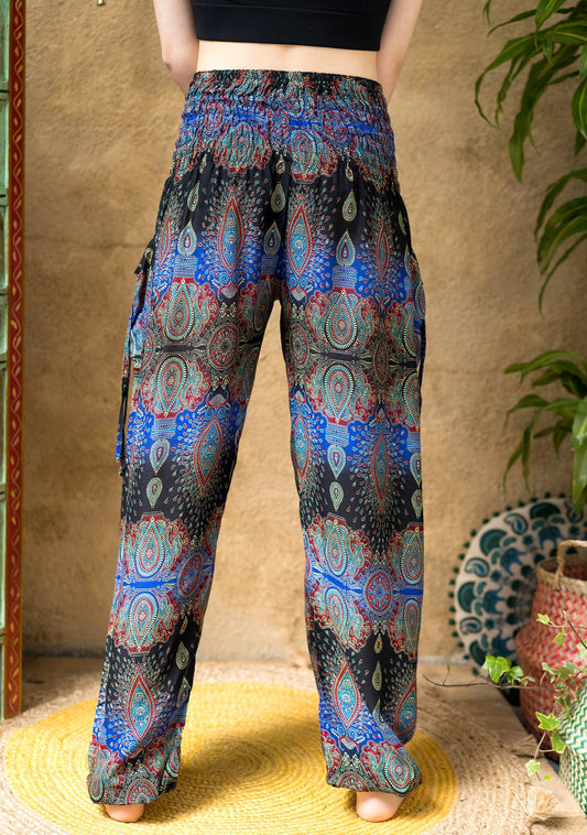 Peacock Print Trouser With 2 Tie Pockets product image from The Herbary