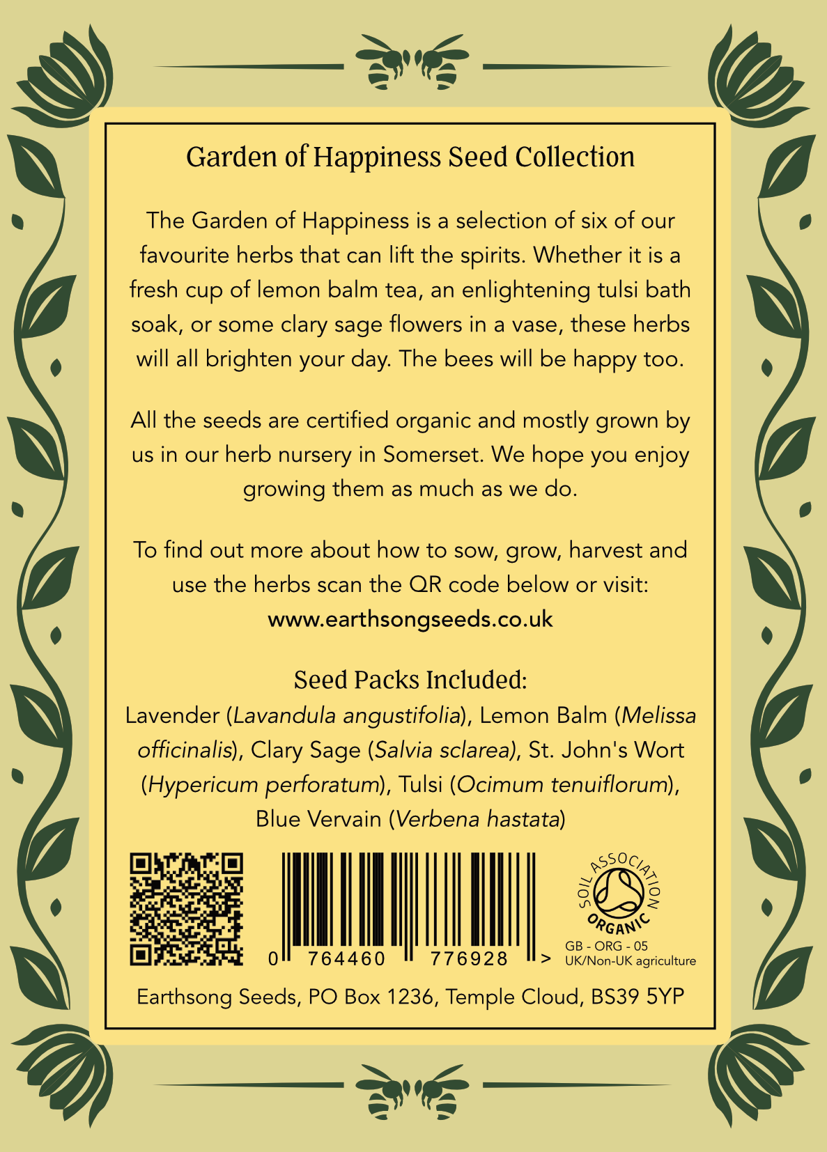 Garden of Happiness - Organic Herb Seeds