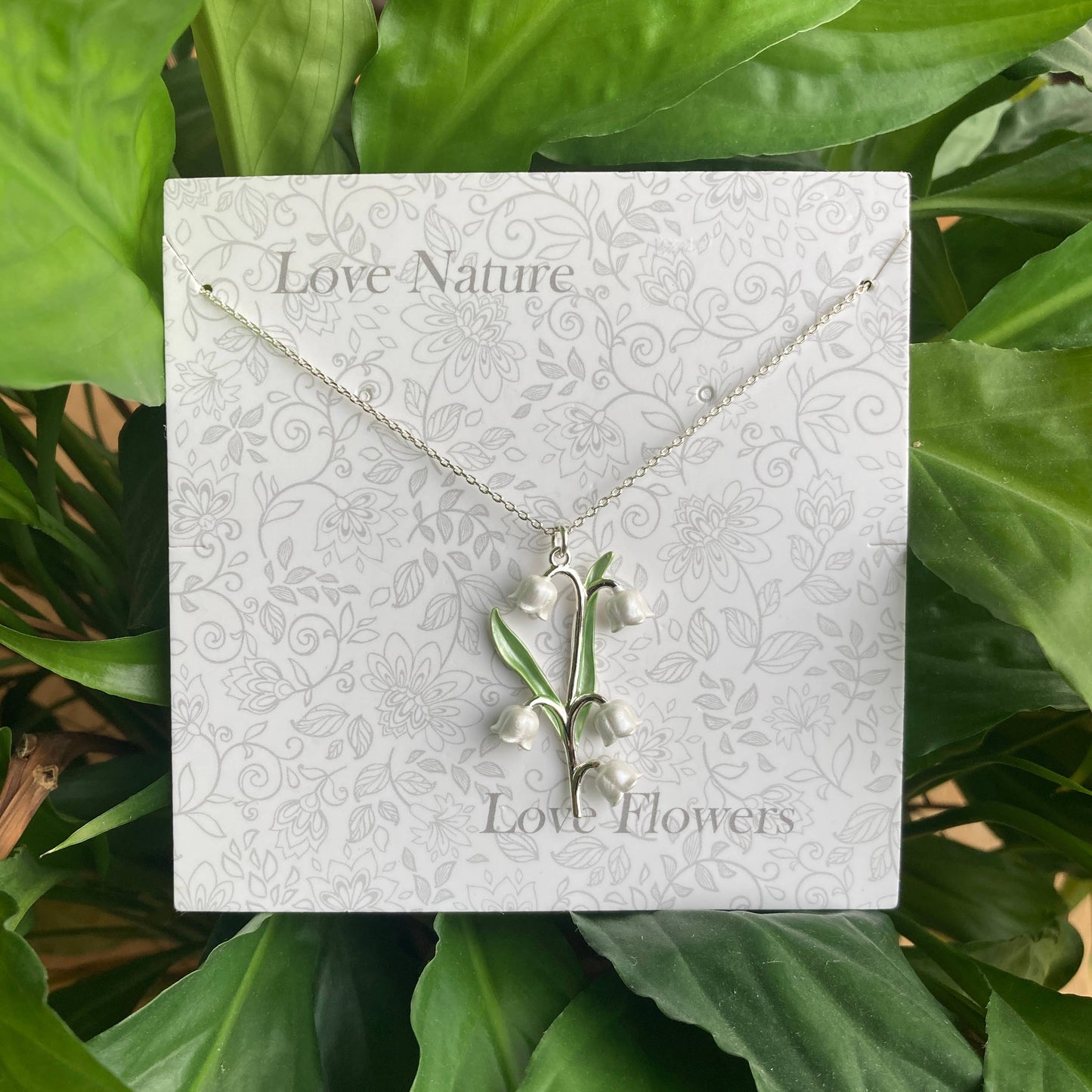 Lily of The Valley Flowers Pendant Necklace