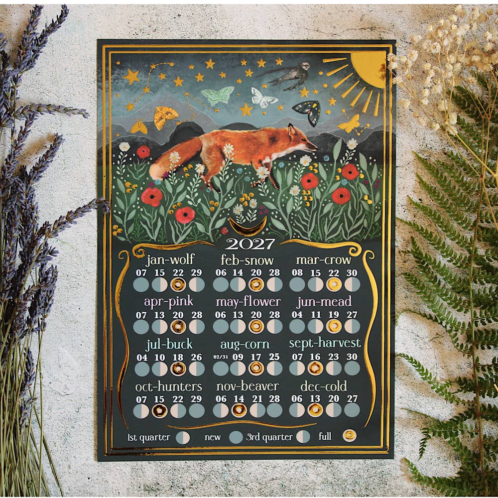 A4 moon calendar 2027