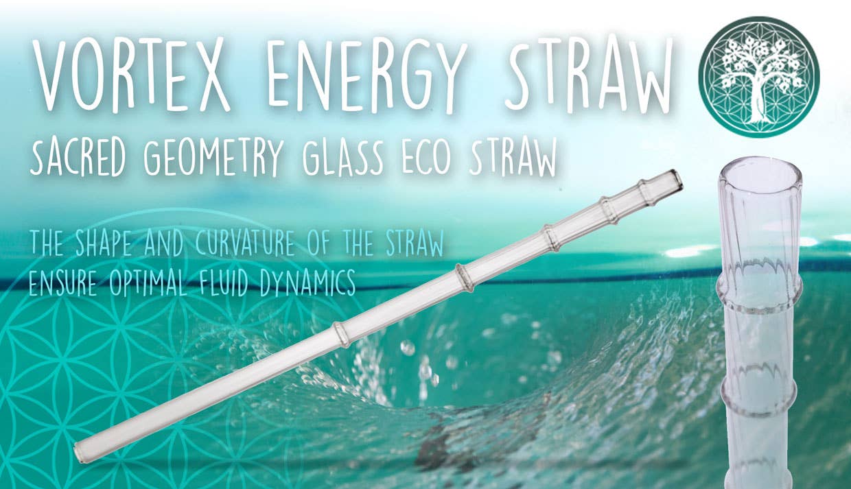 Glass Vortex Straw | Spring Water Energy | Sacred Geometry
