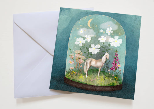 Unicorn bell jar card product image from The Herbary