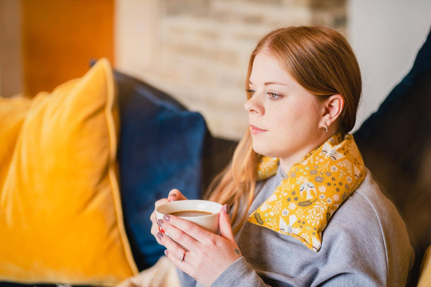 Garden Fern, Ochre Cotton Wheat Bag