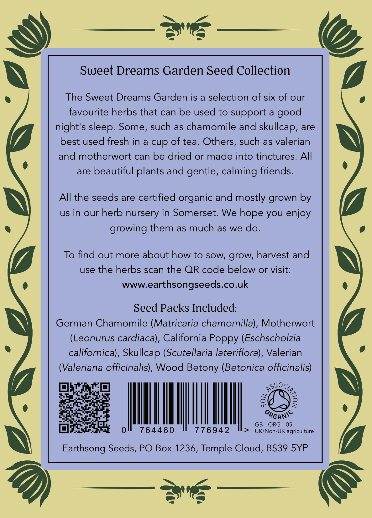 Sweet Dreams Garden - Organic Herb Seeds