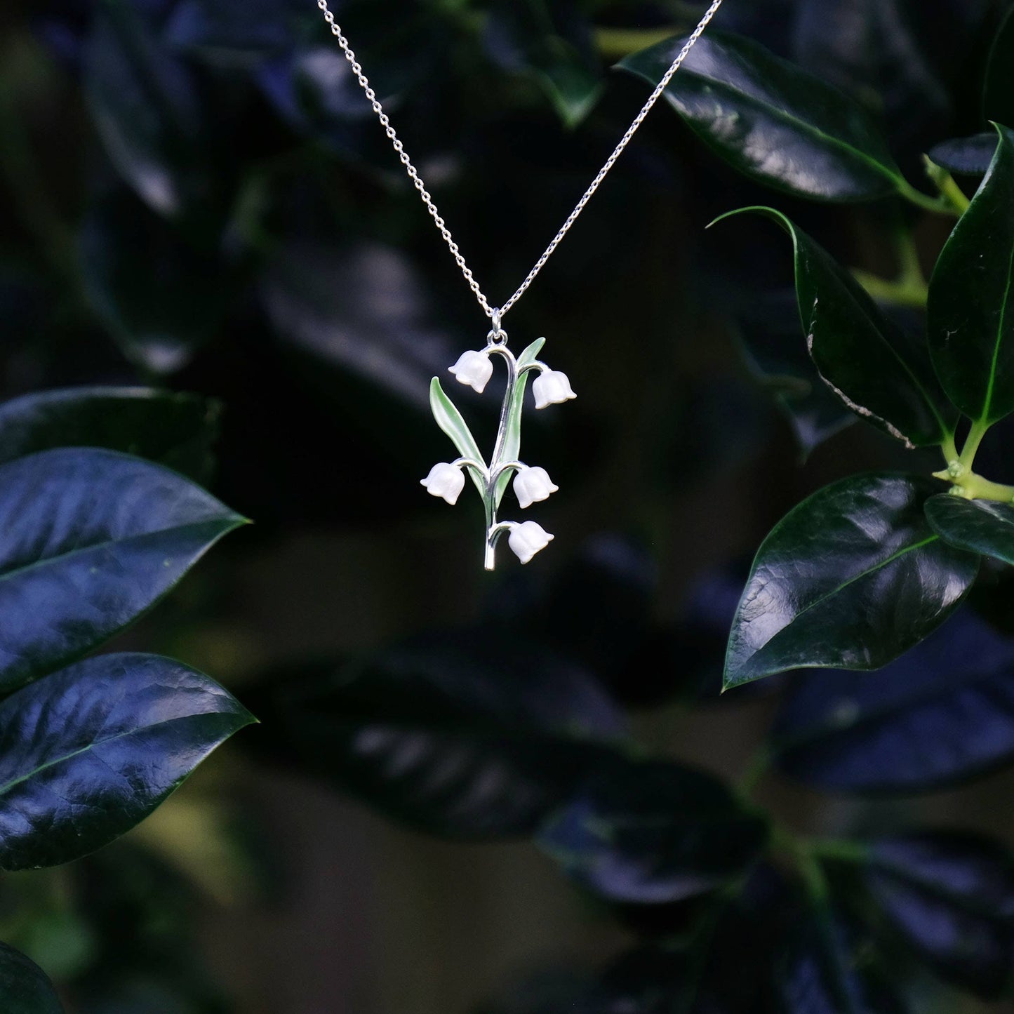 Lily of The Valley Flowers Pendant Necklace