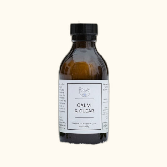 Calm and Clear on clear cream background