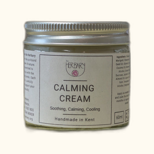 Calming Cream on clear cream background