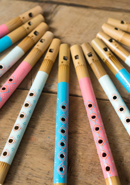 Pastel Coloured Bamboo Flutes