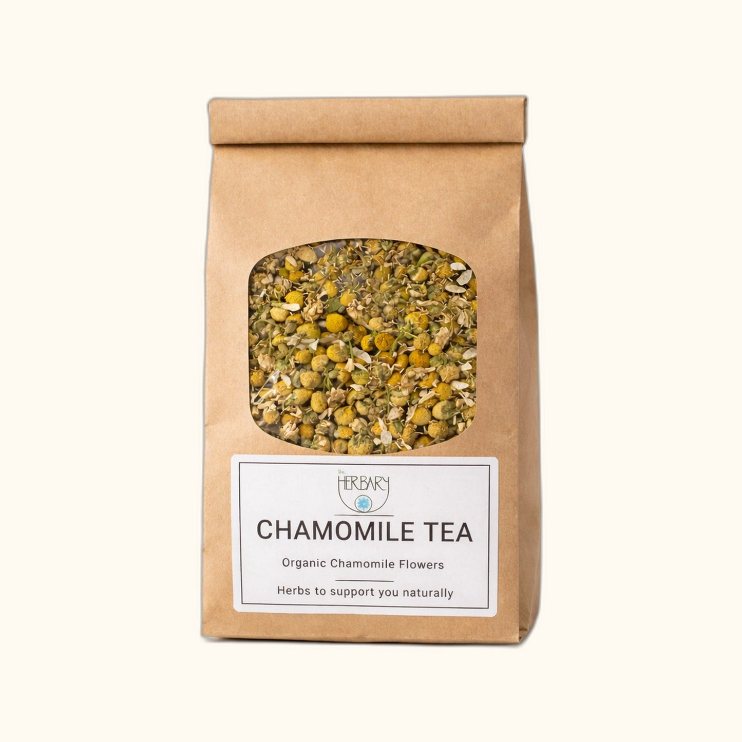 Chamomile Tea on clear cream background
