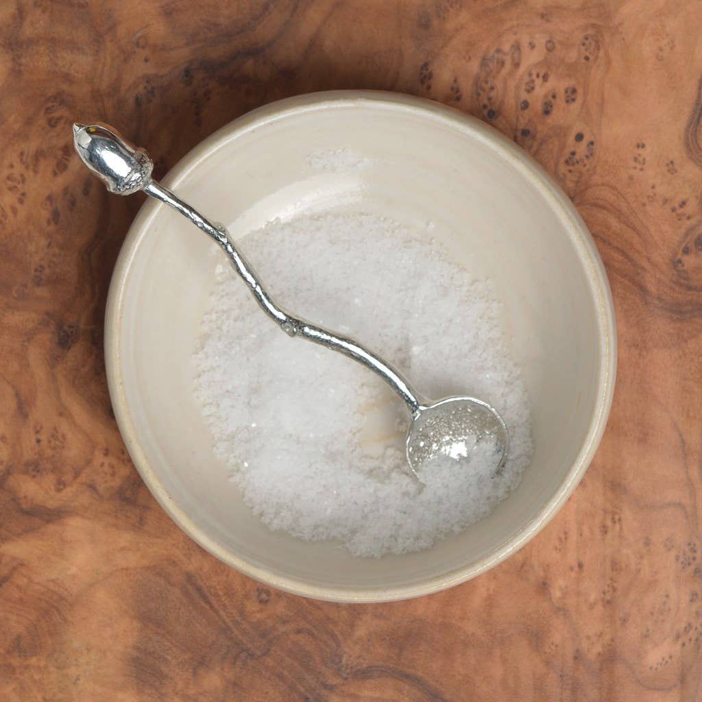 Acorn Tiny Salt or Spice Pewter Spoon
