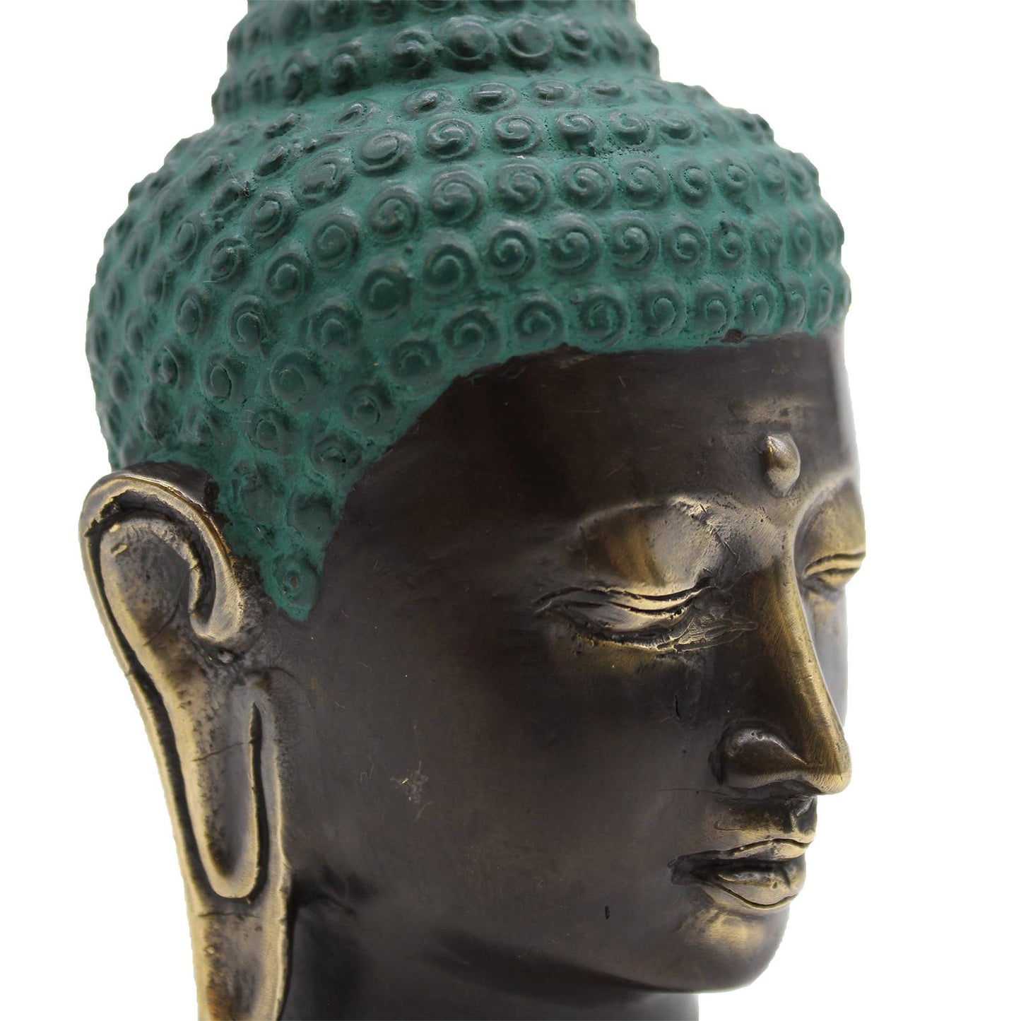 Large Brass Buddha Head
