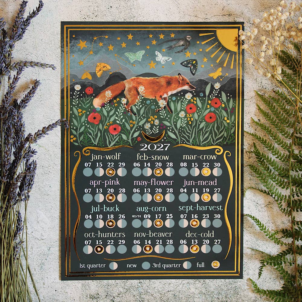 A4 moon calendar 2027