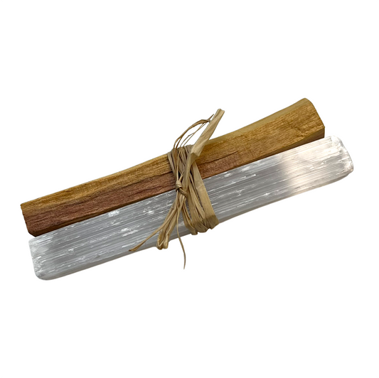 Mini Smudge Cluster, Palo Santo with Selenite 4" product image from The Herbary