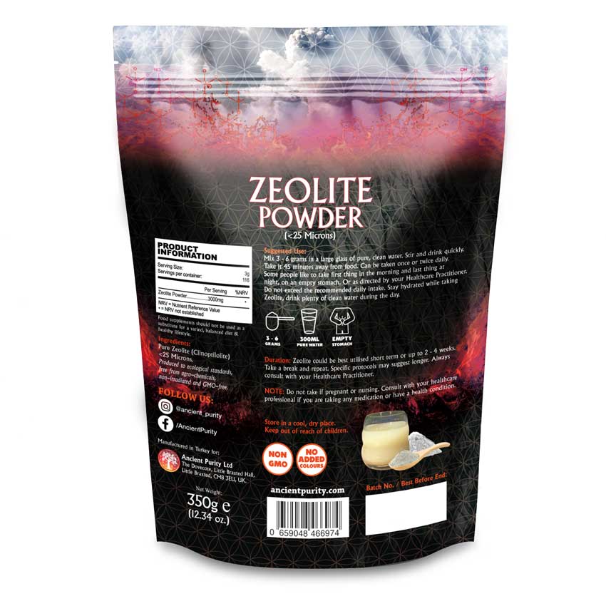 Zeolite Powder - 350g (< 25 Microns) HM Detox Cleanse