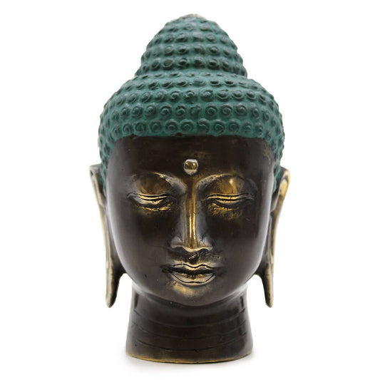 Large Brass Buddha Head