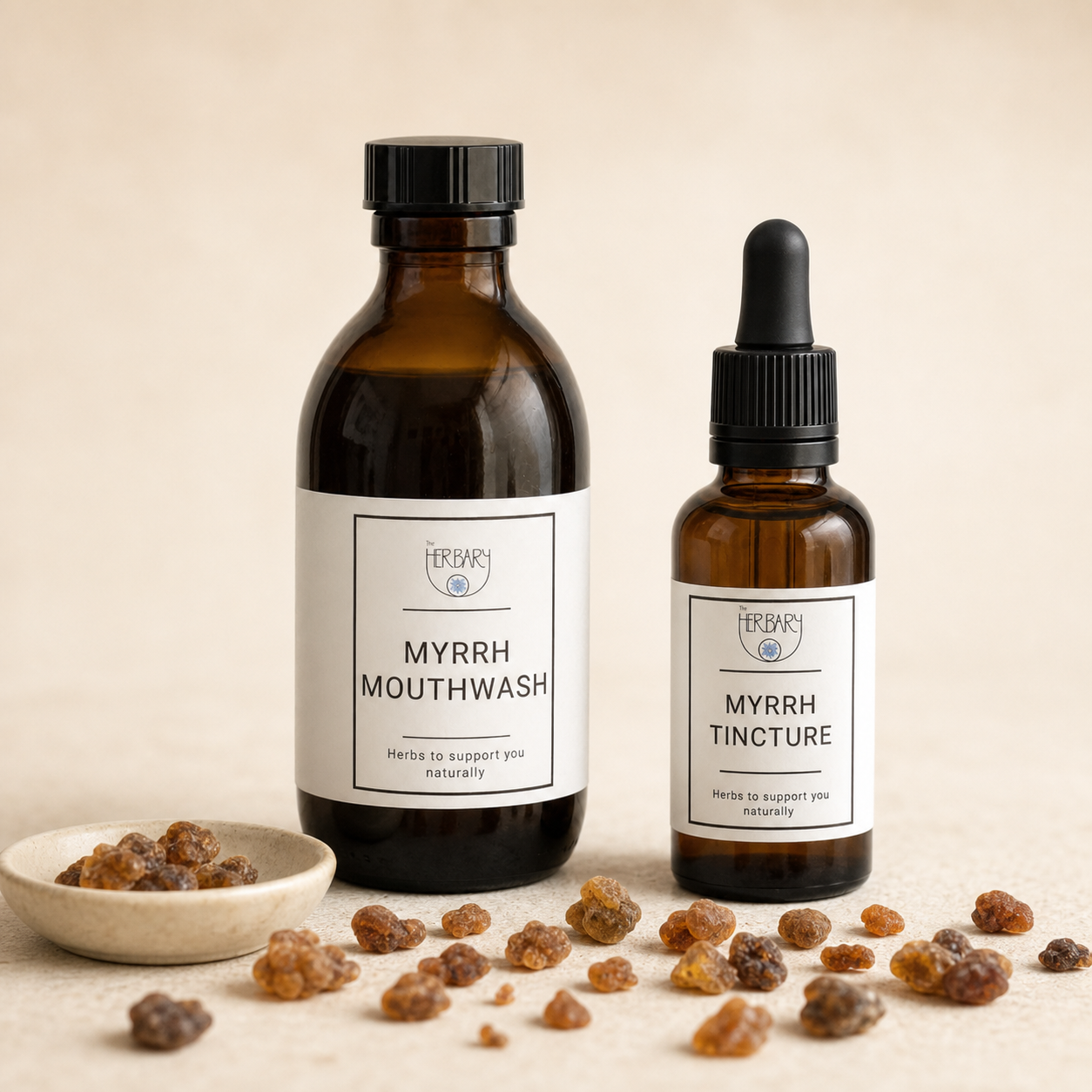 Fresh Mouth Care Set styled with myrrh resin