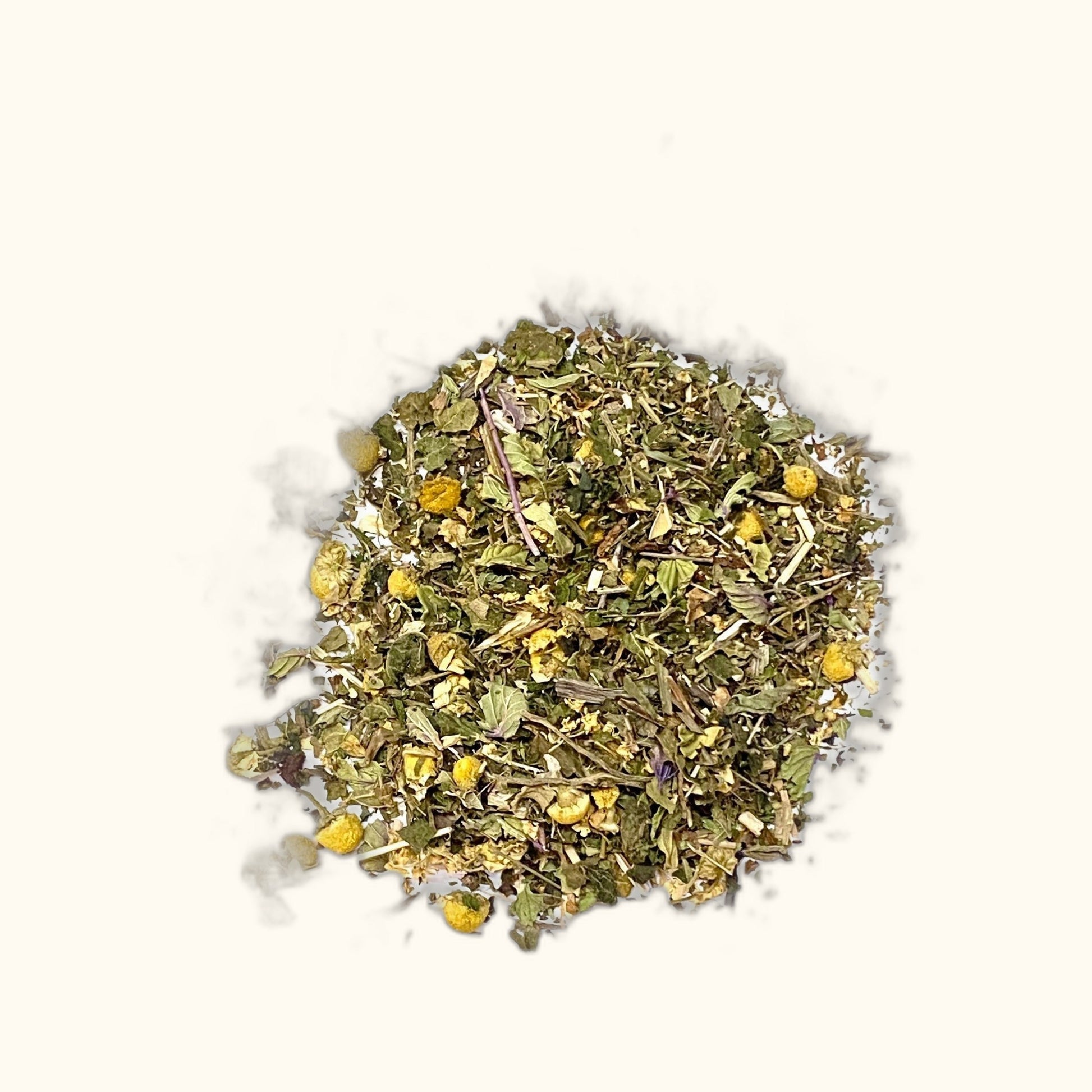 Hayfever Tea on clear cream background