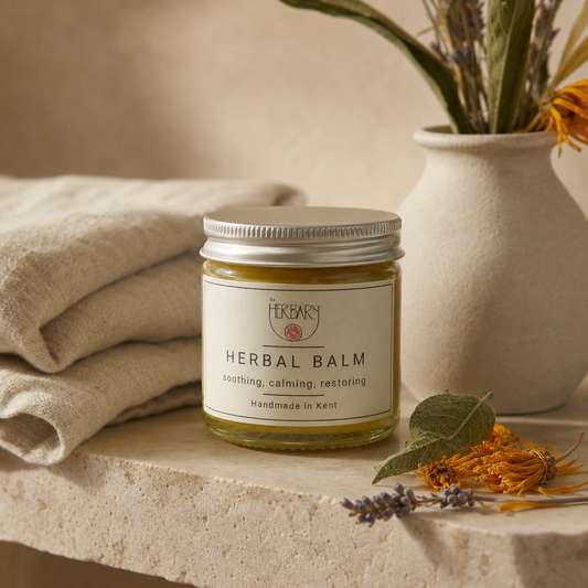 Herbal Healing Balm with Calendula, Comfrey & St John's Wort — premium lifestyle scene