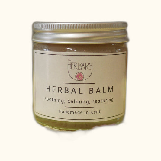 Herbal Healing Balm on clear cream background