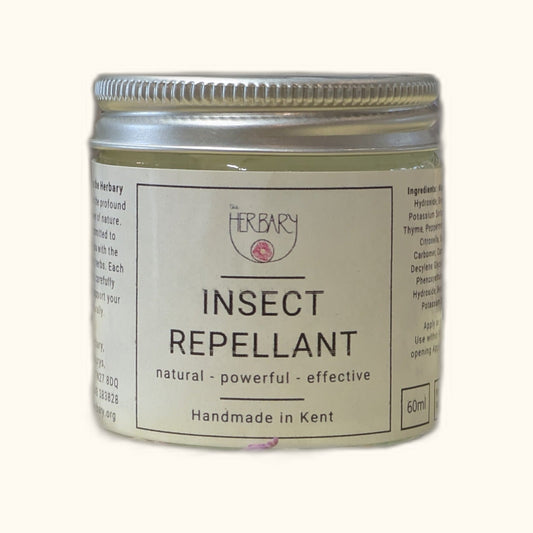 Insect Repellant on clear cream background