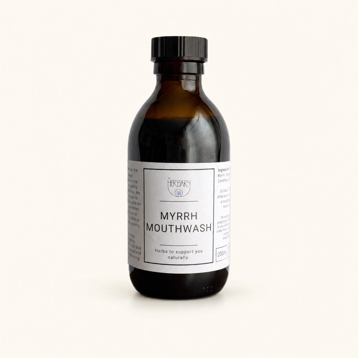 Myrrh Mouthwash — clean product shot on warm cream