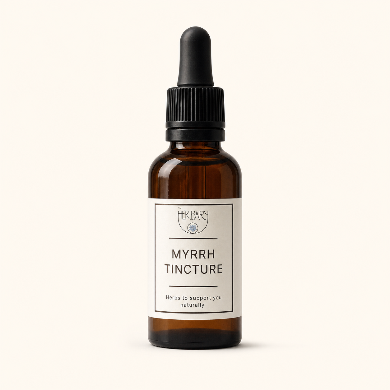 Myrrh Tincture — clean product shot on warm cream