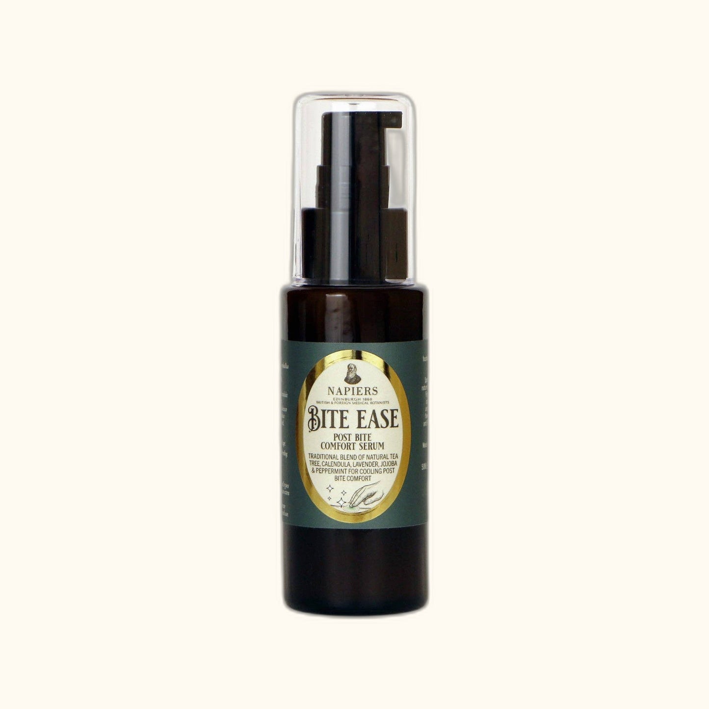Napiers Bite Ease Post Bite Comfort Serum on clear cream background