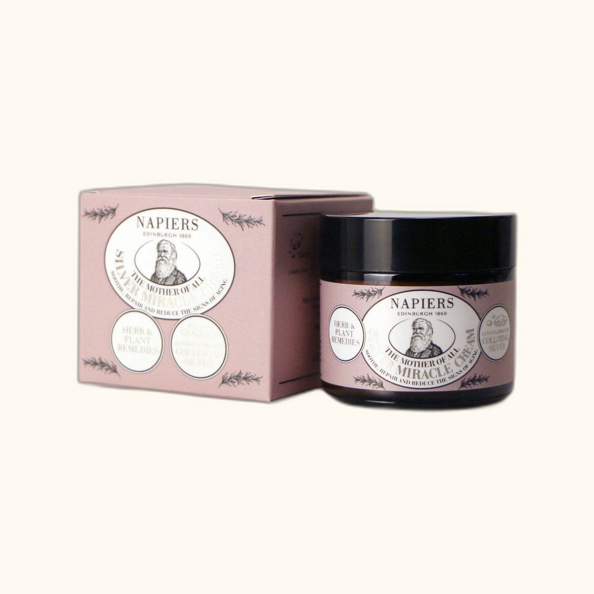 Napiers Mother of All Silver Miracle Cream on clear cream background