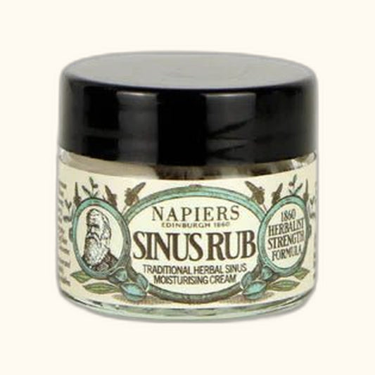 Napiers Sinus Rub Cream on clear cream background