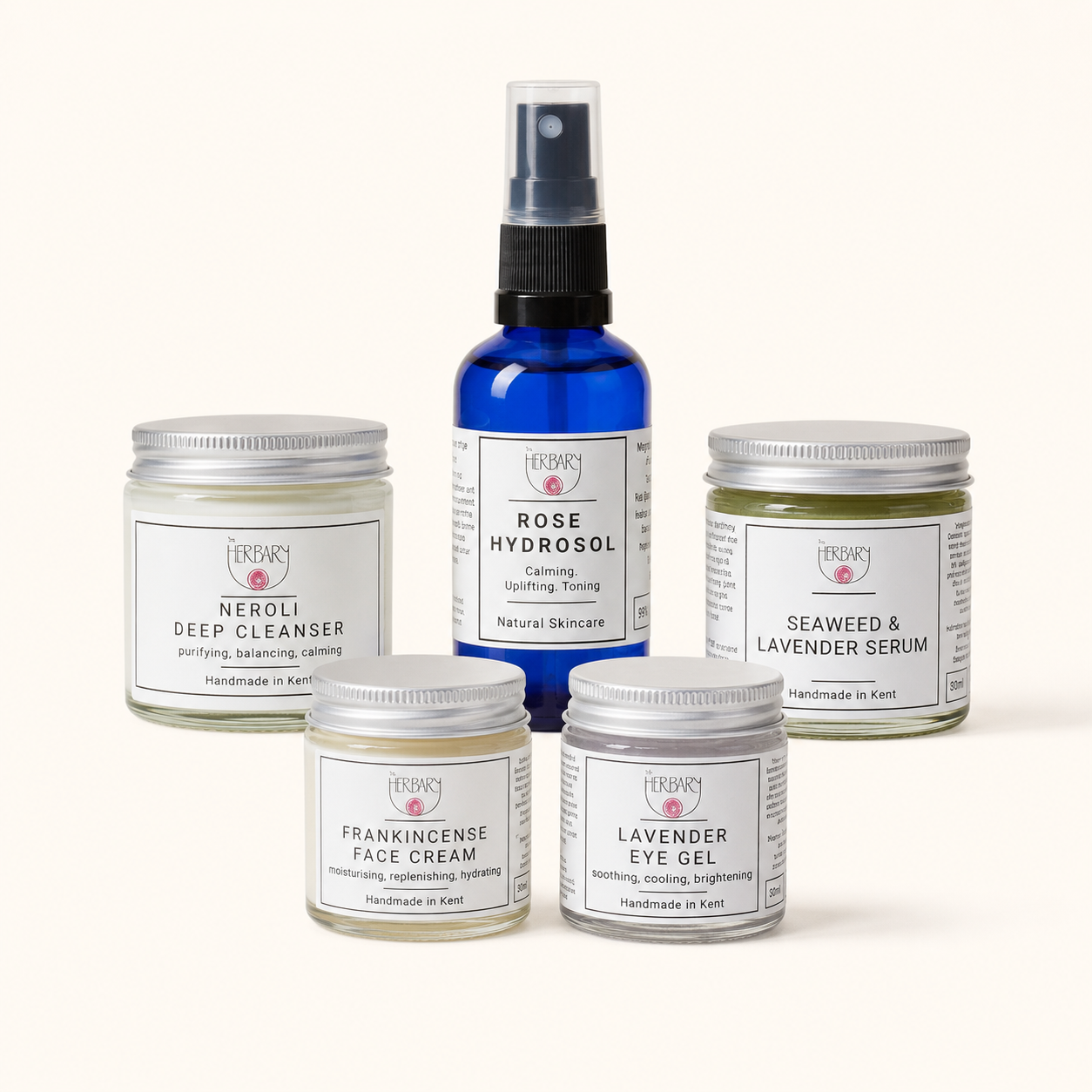 Natural Skincare Starter Set — clean product shot on warm cream