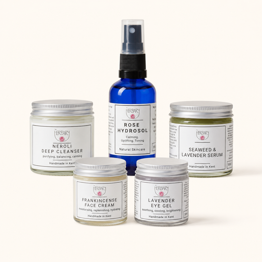 Natural Skincare Starter Set — clean product shot on warm cream