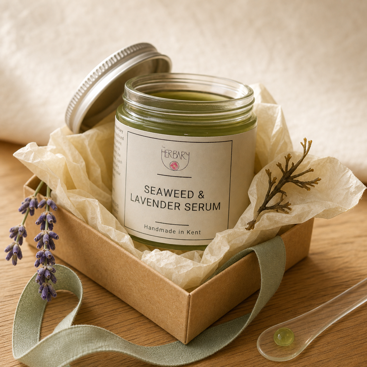 Seaweed and Lavender Face Serum gift-ready product detail