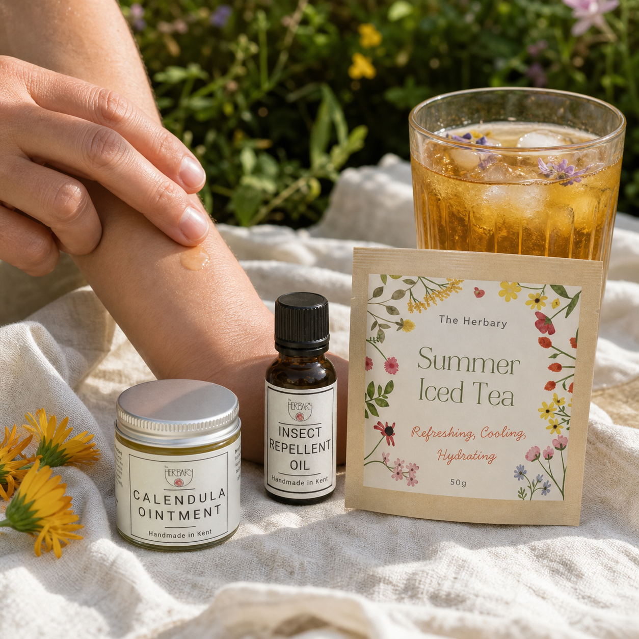 Summer Skin and Garden Set in an outdoor summer routine