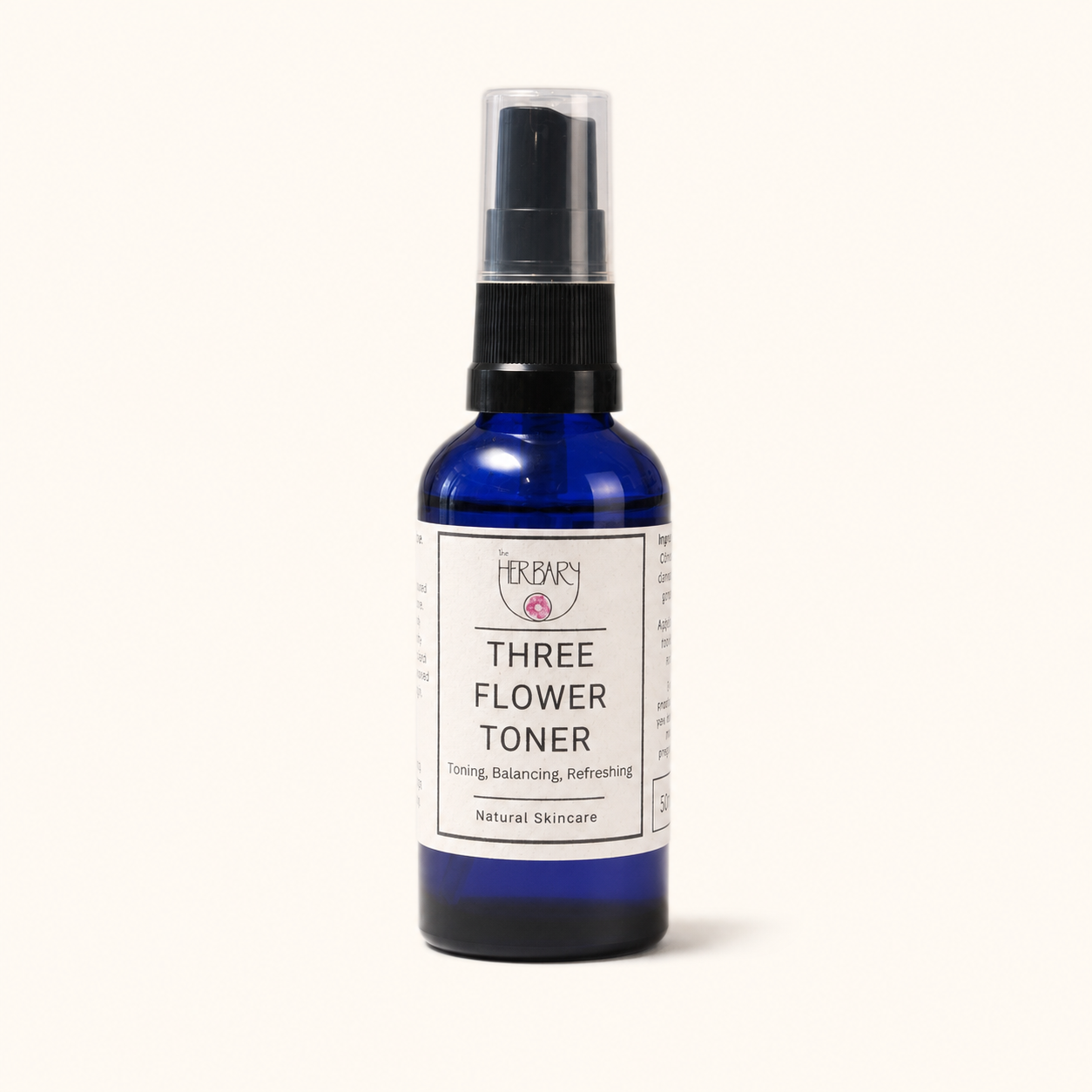 Three Flower Toner 50ml — clean product shot on warm cream