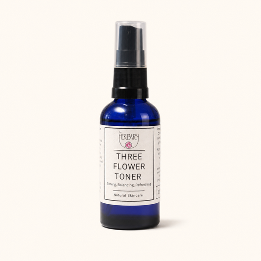 Three Flower Toner 50ml — clean product shot on warm cream